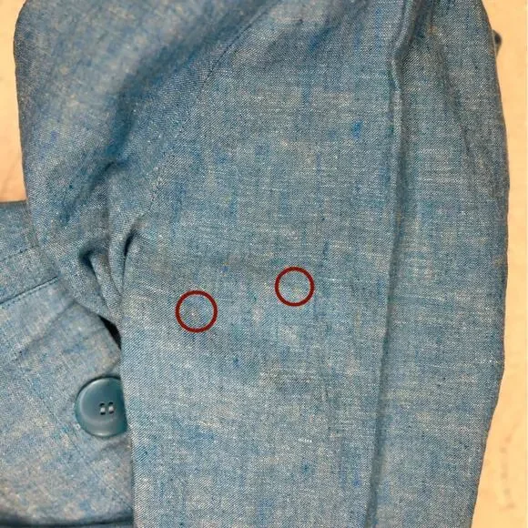 NWT VTG NORM THOMPSONBlue Linen & Cotton Blend Lightweight BlazerWomen's